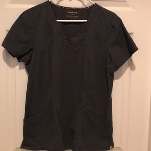 Gray heartsoul scrub top
